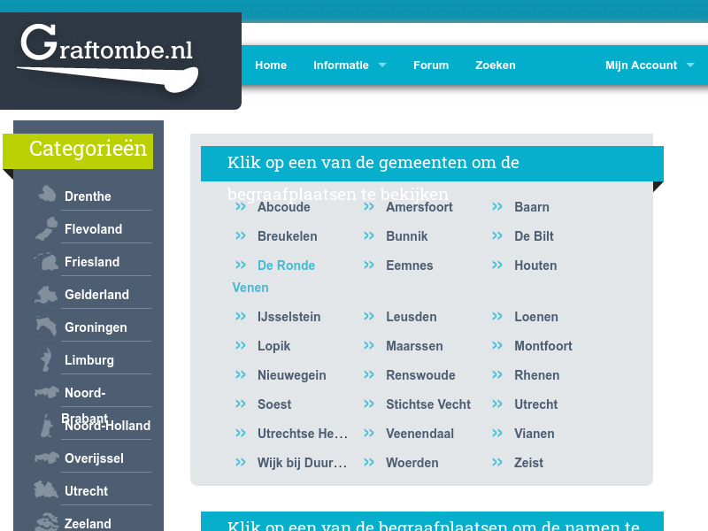 Screenshot van website