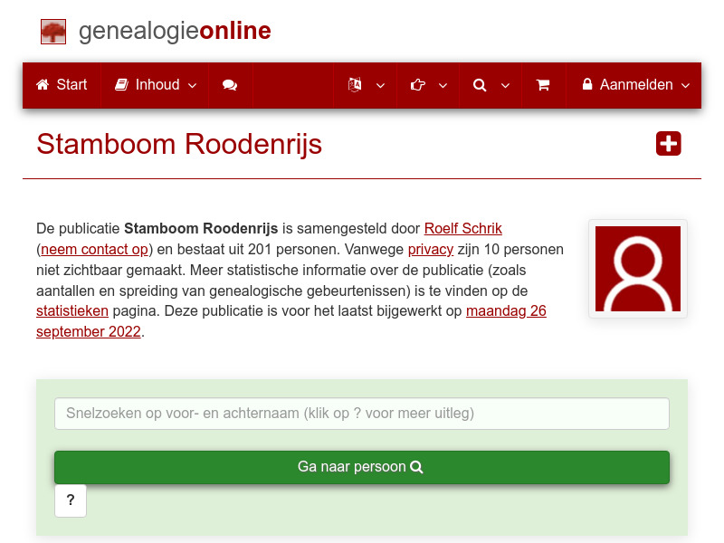 Screenshot van website