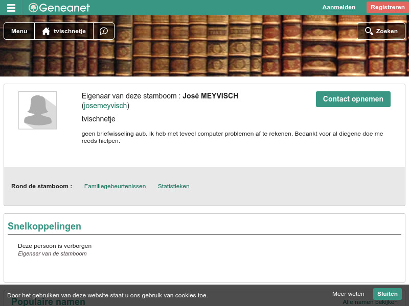 Screenshot van website