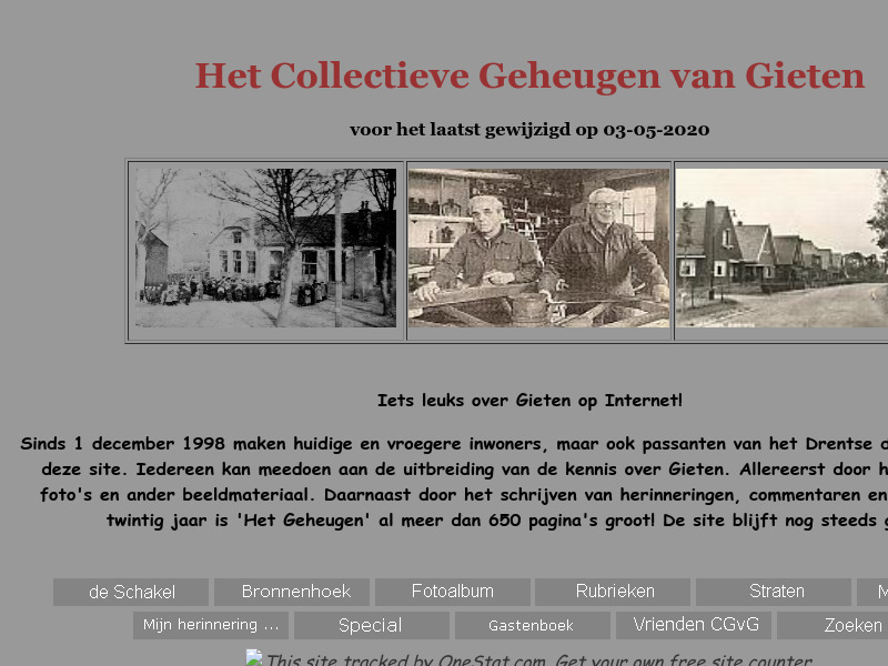 Screenshot van website