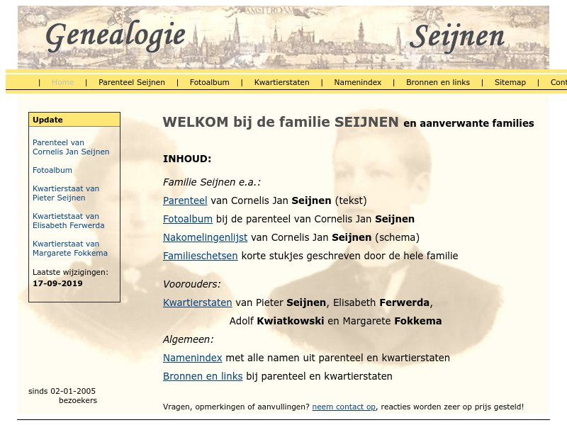 Screenshot van website