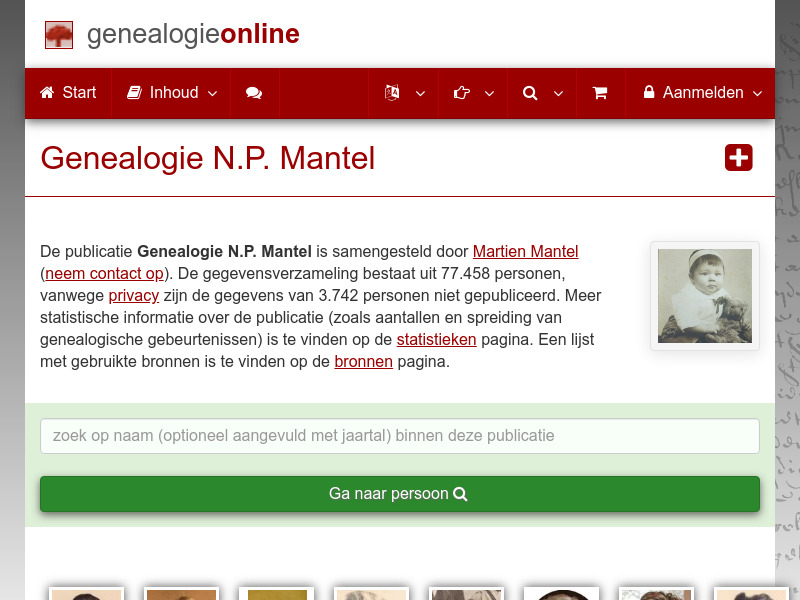 Screenshot van website