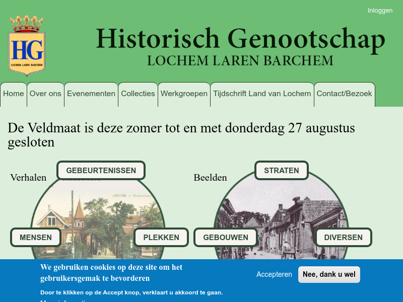Screenshot van website
