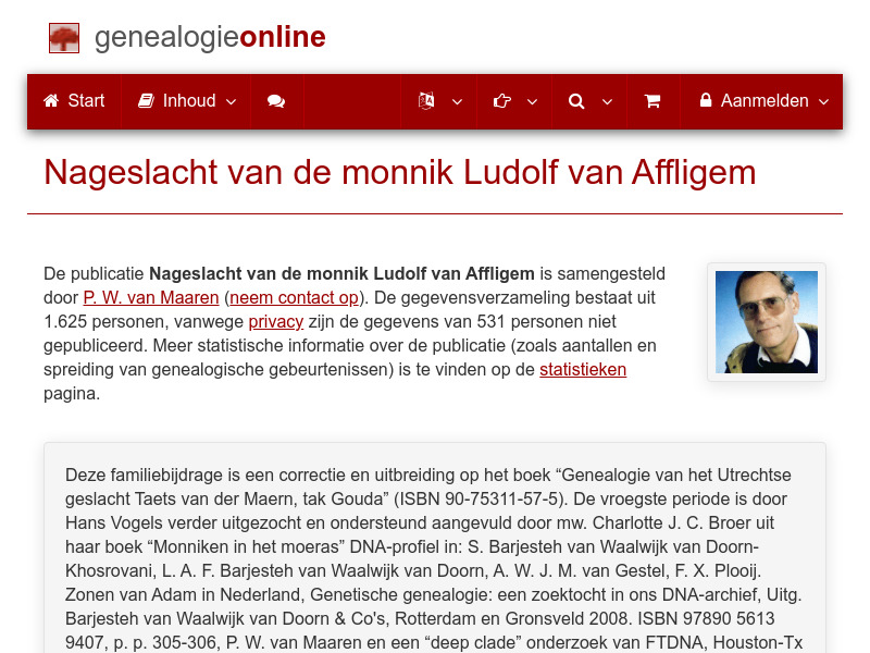 Screenshot van website