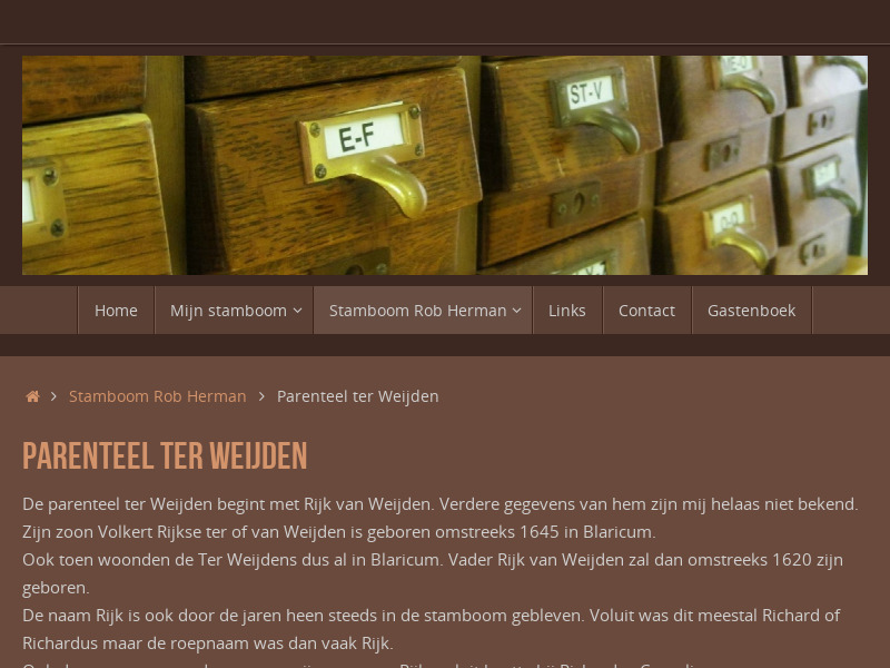 Screenshot van website