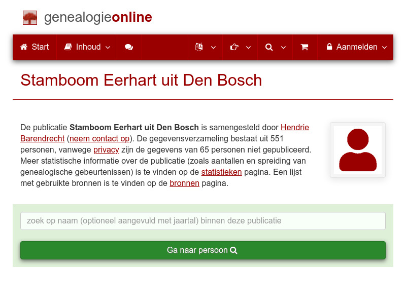 Screenshot van website