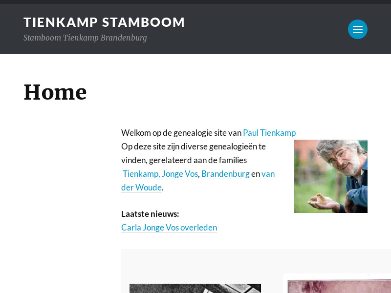 Screenshot van website