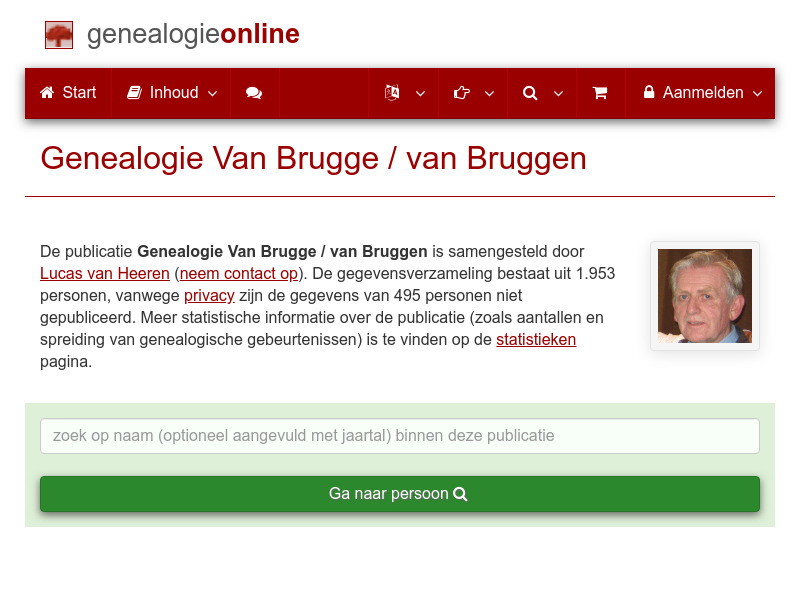Screenshot van website