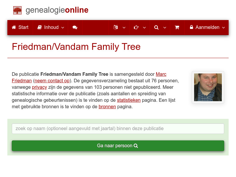 Screenshot van website