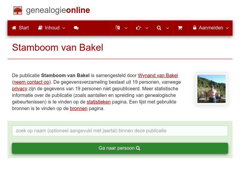 Screenshot van website
