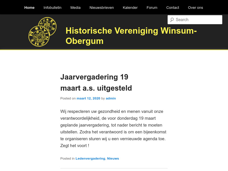 Screenshot van website