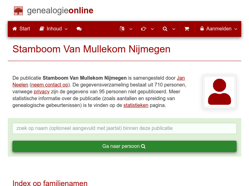 Screenshot van website