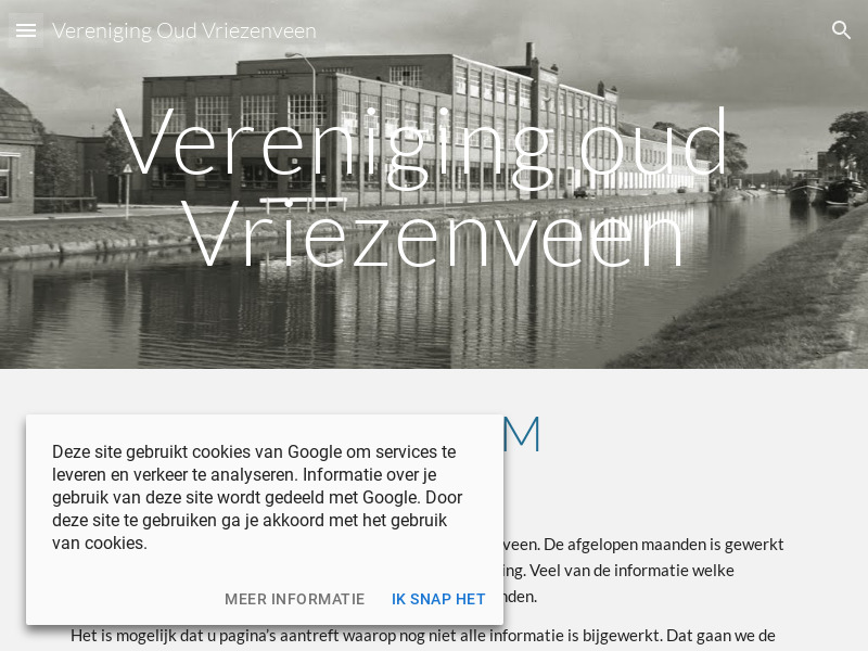 Screenshot van website
