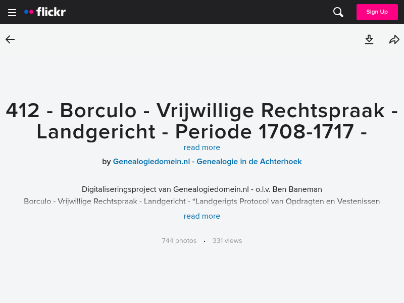 Screenshot van website