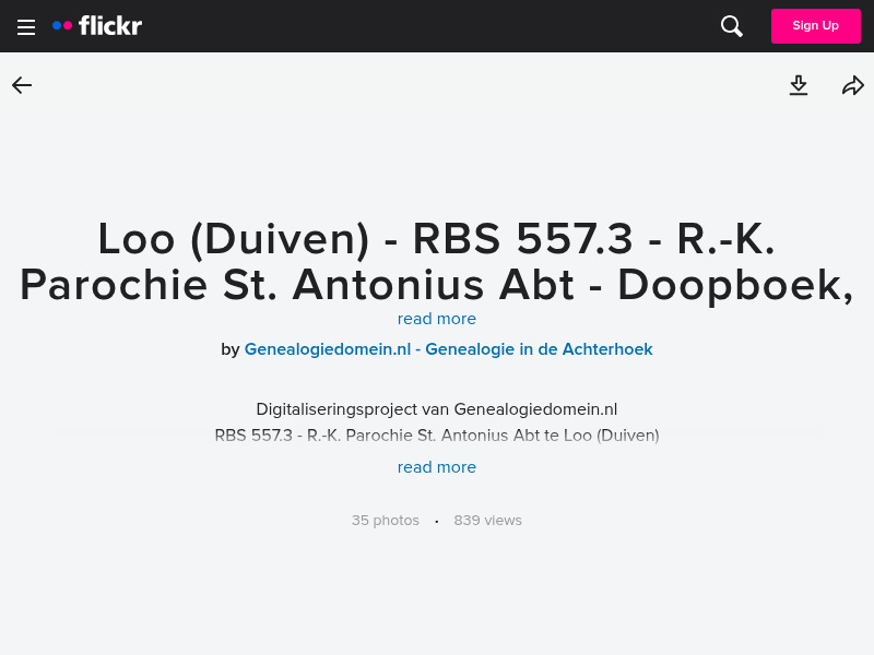 Screenshot van website