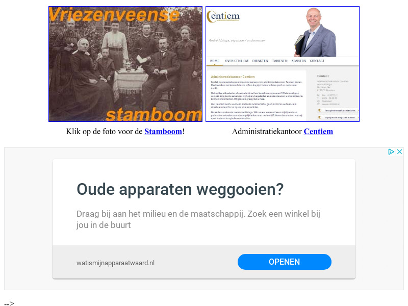 Screenshot van website