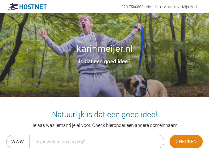 Screenshot van website