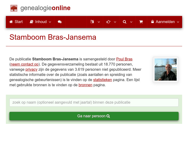 Screenshot van website