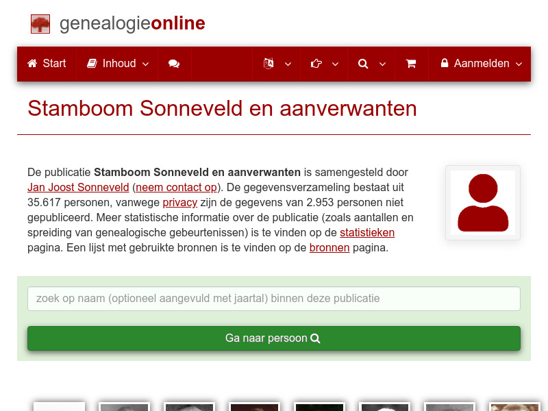 Screenshot van website