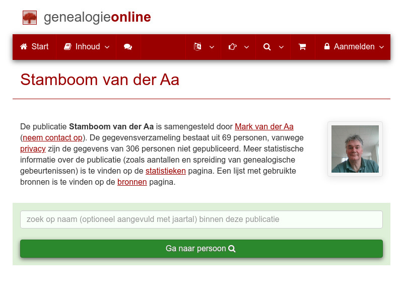 Screenshot van website
