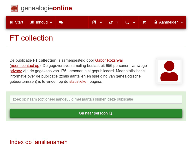 Screenshot van website
