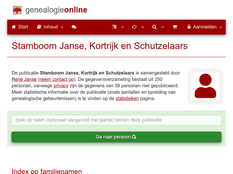 Screenshot van website
