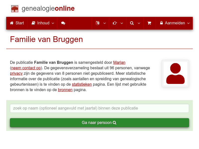Screenshot van website
