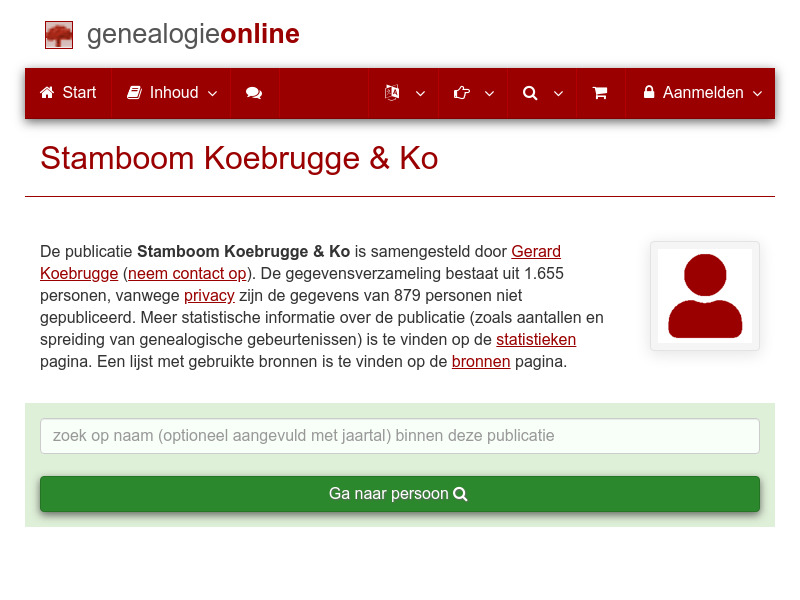 Screenshot van website