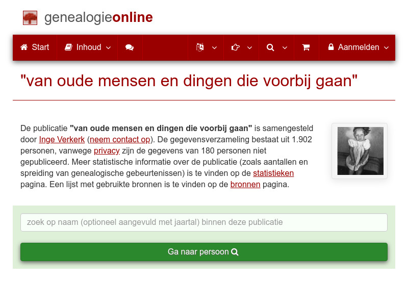 Screenshot van website