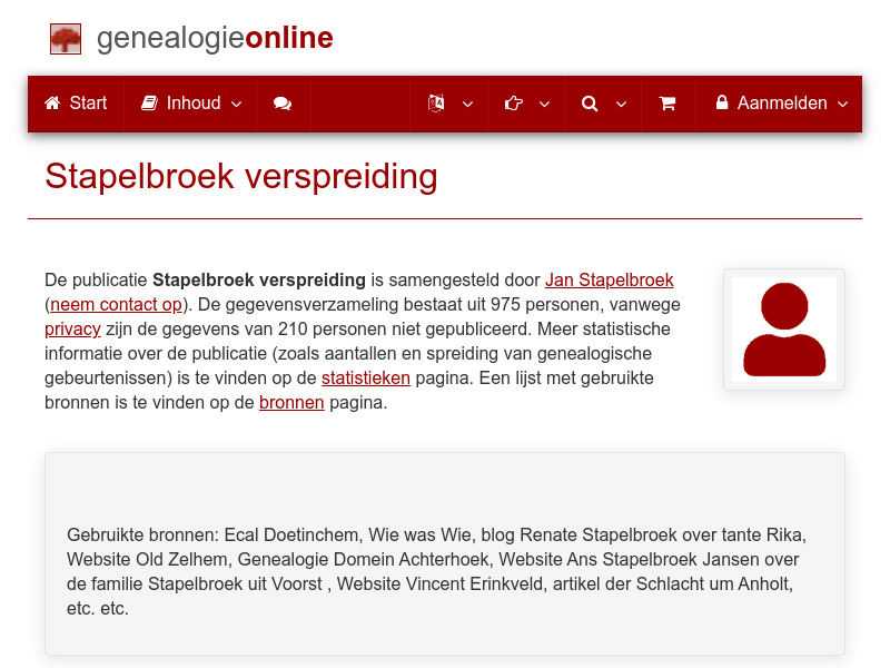 Screenshot van website