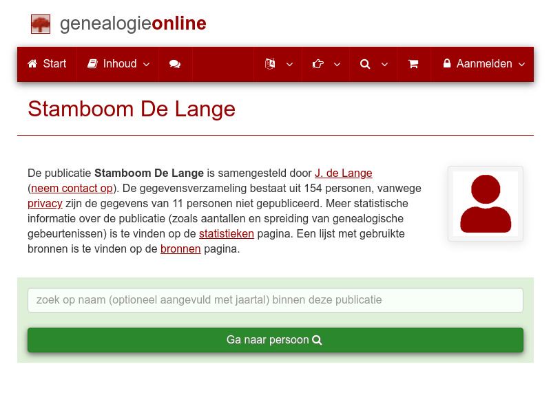 Screenshot van website