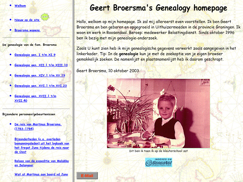 Screenshot van website