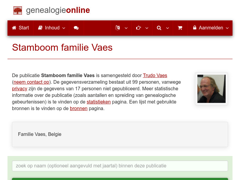 Screenshot van website