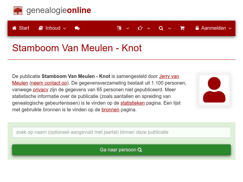 Screenshot van website