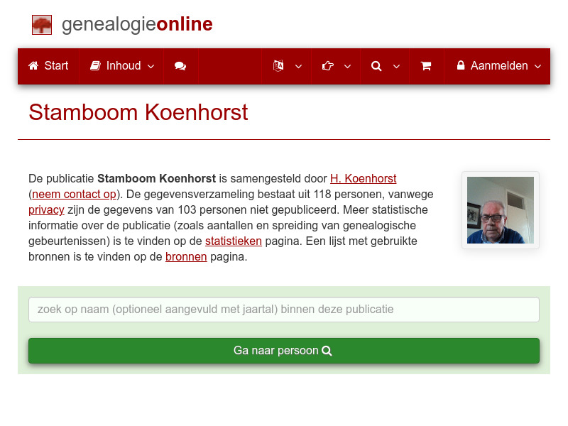 Screenshot van website