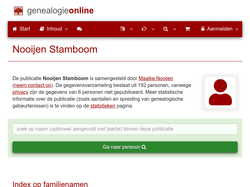 Screenshot van website