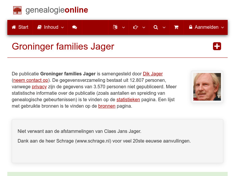 Screenshot van website