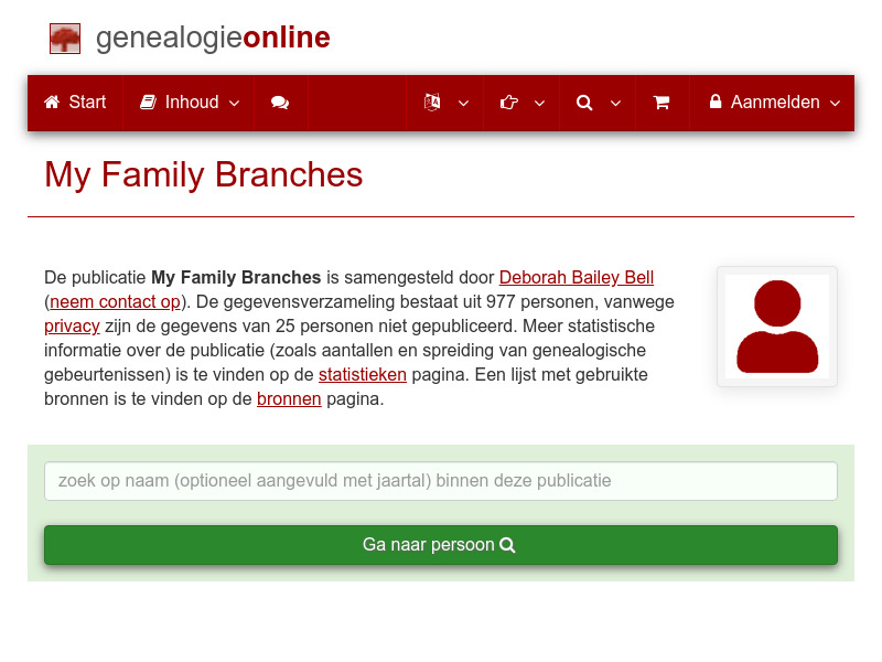 Screenshot van website