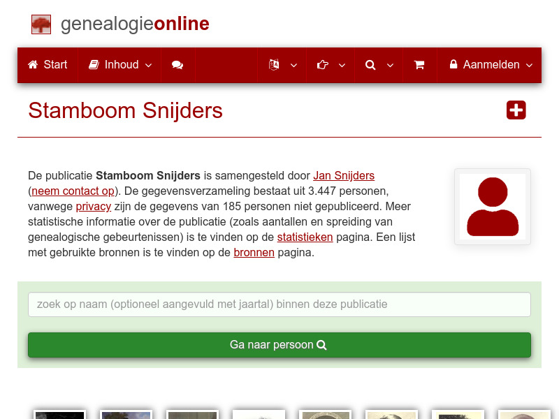 Screenshot van website