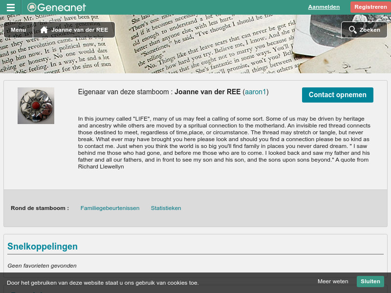 Screenshot van website
