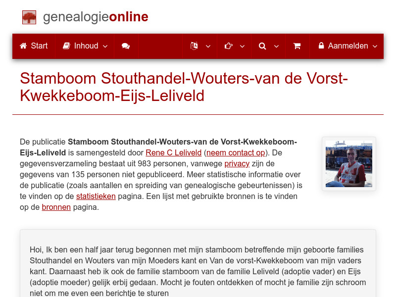 Screenshot van website