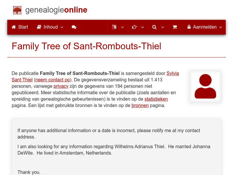 Screenshot van website