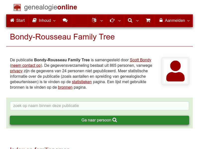 Screenshot van website