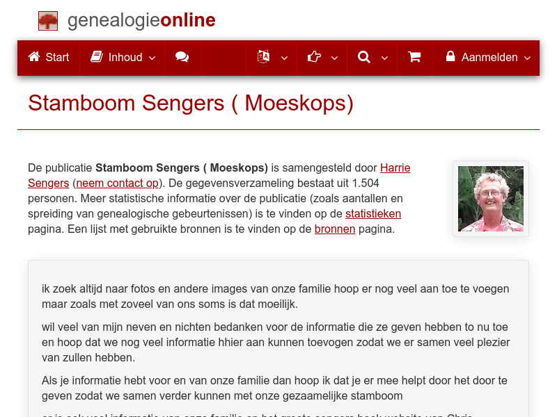 Screenshot van website