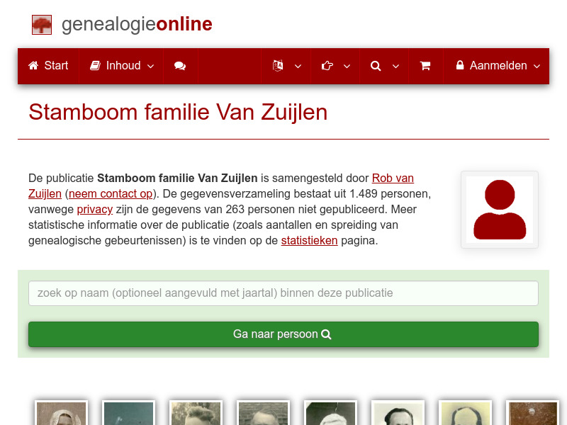 Screenshot van website