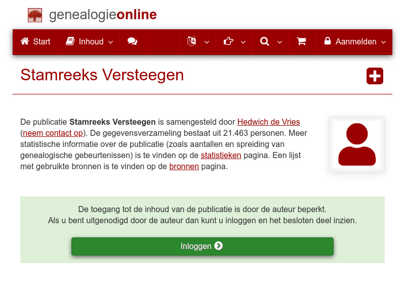Screenshot van website
