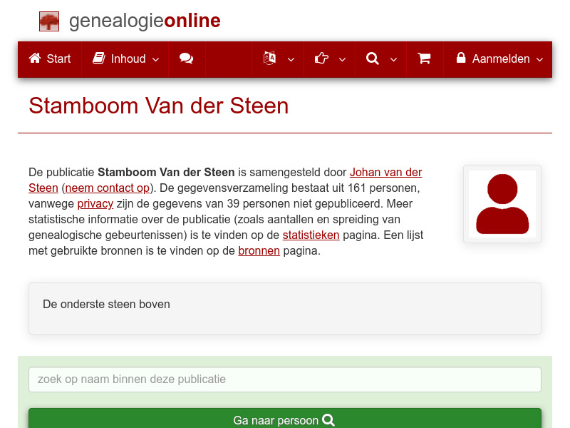 Screenshot van website