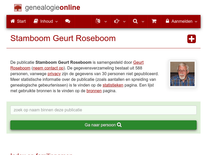 Screenshot van website