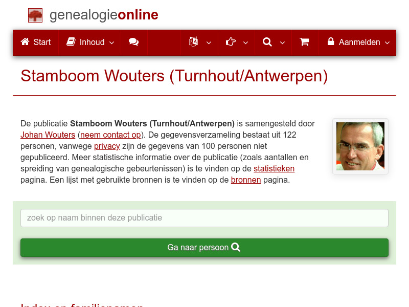 Screenshot van website