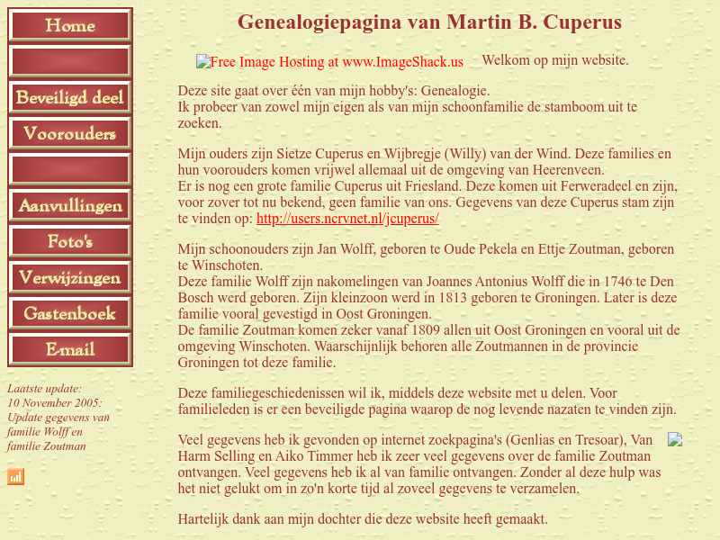 Screenshot van website